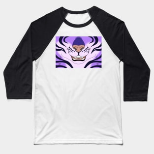 Purple Tiger Face Baseball T-Shirt